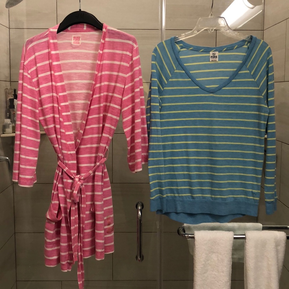 VS Pink bathrobe & lounge shirt - XS/S